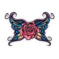 Rose with Tribal Wings Temporary Tattoo